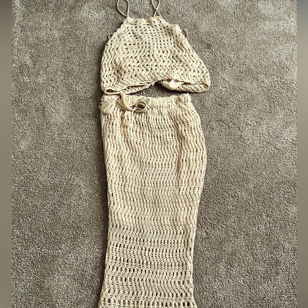 Crochet two piece skirt and top